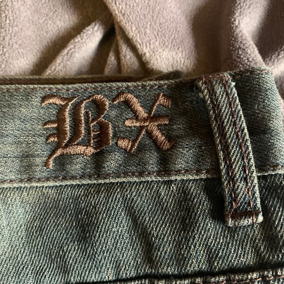 Brooklyn Express wide leg denim shorts, western design, 100% cotton size 40 - Picture 2 of 6